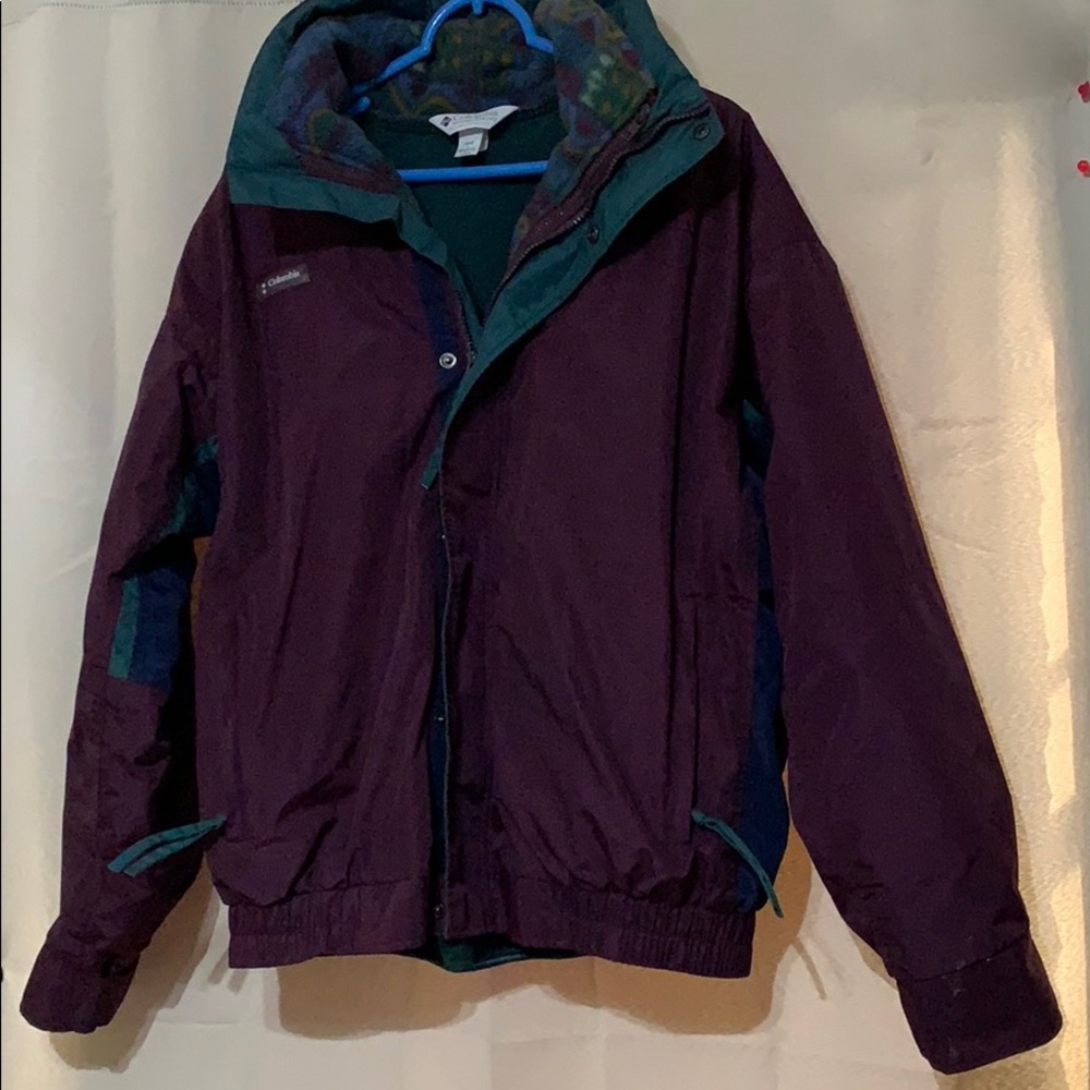 Columbia Burgundy/Blue Bugaboo Jacket Excellent